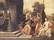 The Brunswick Monogrammist Elizabeth I and the three Goddesses (mk25) oil on canvas